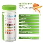 AAwipes 8-in-1 Aquarium Test Kit for Fish Tanks - Quick & Accurate Water Testing Strips for Aquariums & Ponds. Tests pH, Ammonia, Alkalinity, Hardness, Chlorine, etc. (K02-50)