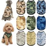 Hillban 9 Pcs Dog Shirts for Small Dogs Male Summer Camouflage Sleeveless Dog T Shirts Puppy Tank Top Breathable Pet Vest Stretchy Dogs Clothes for Daily Wear(Chest 20" Neck 15" Back 14")
