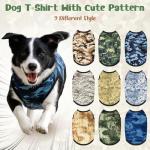 Hillban 9 Pcs Dog Shirts for Small Dogs Male Summer Camouflage Sleeveless Dog T Shirts Puppy Tank Top Breathable Pet Vest Stretchy Dogs Clothes for Daily Wear(Chest 20" Neck 15" Back 14")