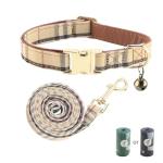Yizepet Dog Collar and Leash - Adjustable pet Collar for Dogs with Metal Buckle Collar, Stylish Pattern for Small Medium or Large Boy and Girl Dog and Cat