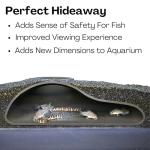 Aquarium Underground Tunnel Cave Natural Curve | Viewing Fish & Shrimp Under Gravel Tunnel | Fish Tank Decor Decoration Hideout Perfect for Corydora Catfish, Kuhli Loach, Clown Loach, Pleco