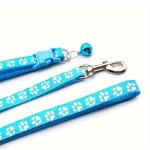 2 Pack Puppy Dog Collar Leash and Leash for Small Dogs Pet Cat Kitten Leashes Adjustable Training Rope Quick Release Paw Print Soft Nylon Pet Collar