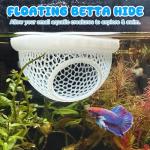Floating Betta Hide & Shrimp Cave – All-in-One Aquarium Hammock, Feeder, and Safe Resting Spot for Stress-Free Fish Tanks
