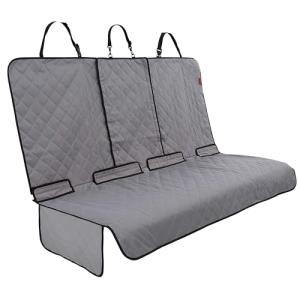 Lusso Gear Car Seat Cover & Protector for Dogs - Non-Slip Waterproof Seat Covers for Trucks & Cars - Universal Fit Dog Backseat Protector - Machine-Washable Pet Travel Accessories - Gray, Large