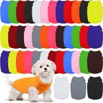 Silkfly 39 Pieces Summer Breathable Dog Shirts Pet Blank Clothes Plain Puppy Shirt Blank Costume for Pet(Large)