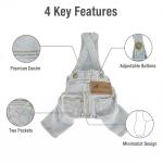 FLAdorepet Classic Dog Denim Jumpsuit Overalls,Dog Pet Cat Jeans Pants Clothes,Puppy Cowboy Costumes Outfits for Chihuahua Yorkie Dachshund (Light Blue, Large)