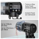 AQQA Automatic Fish Feeder for Aquarium Vacation, 200ML Large Capacity Moisture-Proof Auto Food Dispenser with LCD Timer, Battery Powered Feeder for Small Tank, Betta Fish, Turtle, Koi