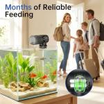 AQQA Automatic Fish Feeder for Aquarium Vacation, 200ML Large Capacity Moisture-Proof Auto Food Dispenser with LCD Timer, Battery Powered Feeder for Small Tank, Betta Fish, Turtle, Koi
