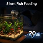 AQQA Automatic Fish Feeder for Aquarium Vacation, 200ML Large Capacity Moisture-Proof Auto Food Dispenser with LCD Timer, Battery Powered Feeder for Small Tank, Betta Fish, Turtle, Koi