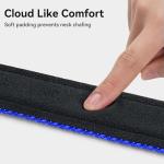 Joytale Reflective Dog Collar, Soft Neoprene Padded, Metal D-Ring, Nylon Pet Collar Adjustable for Large Dogs, Navy Blue, L