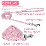6 Pack Dog Collar and Leash Set, Puppy Collar and Leash Adjustable Floral Dog Collars for Small Dogs Soft Pet Collar for Puppy Small Dogs