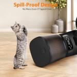 Automatic Cat Feeders for Two Cats, 5L/20 Cups Double Automatic Cat Food Dispenser with 2 Stainless Bowls, Timer Setting 20 Portions 6 Meals Per Day, 10s Meal Call, Pet Feeder for Dog (Black, 5L)