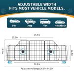 ERYTLLY Dog Car Barrier for SUVs, Vehicles, Dividers, Adjustable Heavy-Duty Wire Pet Gate, Foldable Car Pet Barrier with Mesh Bag, Car Accessories Safety Travel, for Cargo Area 36.6" to 64.5" Width