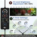 AQQA Aquarium Plant Light Full Spectrum LED Fish Tank Light IP68 Waterproof with 24/7 Natural Mode & DIY RGBW Mode, 9 Colors & 10-Level Brightness Adjustable, 6 Timer Settings for 48"-55" Tank (55W)