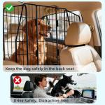 ERYTLLY Dog Car Barrier for SUVs, Vehicles, Dividers, Adjustable Heavy-Duty Wire Pet Gate, Foldable Car Pet Barrier with Mesh Bag, Car Accessories Safety Travel, for Cargo Area 36.6" to 64.5" Width
