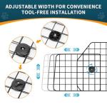 ERYTLLY Dog Car Barrier for SUVs, Vehicles, Dividers, Adjustable Heavy-Duty Wire Pet Gate, Foldable Car Pet Barrier with Mesh Bag, Car Accessories Safety Travel, for Cargo Area 36.6" to 64.5" Width