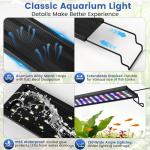 AQQA Aquarium Plant Light Full Spectrum LED Fish Tank Light IP68 Waterproof with 24/7 Natural Mode & DIY RGBW Mode, 9 Colors & 10-Level Brightness Adjustable, 6 Timer Settings for 48"-55" Tank (55W)