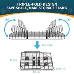 ERYTLLY Dog Car Barrier for SUVs, Vehicles, Dividers, Adjustable Heavy-Duty Wire Pet Gate, Foldable Car Pet Barrier with Mesh Bag, Car Accessories Safety Travel, for Cargo Area 36.6" to 64.5" Width