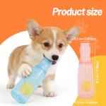 Andiker Dog Squeaky Toy, Bottle Shaped Rubber Dog Chew Toys with Squeaker and Tennis Ball, Treat Dispenser Interactive Dogs Toys for Small and Medium Dogs to Chew and Relieve Boredom (Blue)