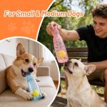 Andiker Dog Squeaky Toy, Bottle Shaped Rubber Dog Chew Toys with Squeaker and Tennis Ball, Treat Dispenser Interactive Dogs Toys for Small and Medium Dogs to Chew and Relieve Boredom (Blue)