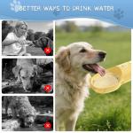 YFL Portable Dog Water Bottle with Food Container - 2 in 1 Travel Puppy Water Dispenser with Crossbody Sling & Strap - Leak Proof, Aesthetic Dog Walking Accessory for Hiking (Yellow)