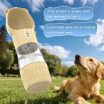 YFL Portable Dog Water Bottle with Food Container - 2 in 1 Travel Puppy Water Dispenser with Crossbody Sling & Strap - Leak Proof, Aesthetic Dog Walking Accessory for Hiking (Yellow)