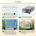 hygger Aquarium Bubble Strip, Nano Air Bubble Curtain Wall Aquarium Air Stone Kit, Quiet High Dissolved Oxygen Diffuser Fish Tank Bubbler Decorations for Freshwater Saltwater (5.9 Inch)