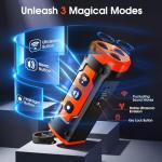 JTJTXL 1-Touch Dog Bark Deterrent Devices with 3 Sonic Heads,Portable 50ft Range Anti Barking Device for Dogs,Rechargeable & Safe Dog Training Tool with Flashlight,Helps Improve Dog's Behavior Orange