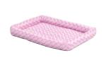 MidWest Homes for Pets QuietTime Fashion Dog Bed - Pink Faux Fur Bolster, Ultra-Soft and Machine Washable, Fits 24-Inch Crates and Carriers, for Small Breed Dogs