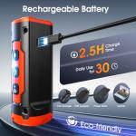 JTJTXL 1-Touch Dog Bark Deterrent Devices with 3 Sonic Heads,Portable 50ft Range Anti Barking Device for Dogs,Rechargeable & Safe Dog Training Tool with Flashlight,Helps Improve Dog's Behavior Orange