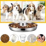 Patelai 2 Pcs Stainless Steel Puppy Dog Feeding Bowls with 12 Pcs Adjustable Pet Collars Puppy Feeder Bowls and Whelping Cat ID Collars