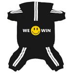 Weowin Pet Outfit - Cute Dog Hoodie Tracksuit Sweater Winter Clothes Pajamas Jumpsuit 4-Legs Black for Puppy Small Medium Large Dogs Girl or Boy (XX-Small)