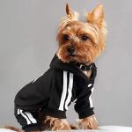 Weowin Pet Outfit - Cute Dog Hoodie Tracksuit Sweater Winter Clothes Pajamas Jumpsuit 4-Legs Black for Puppy Small Medium Large Dogs Girl or Boy (XX-Small)