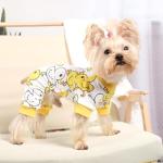 Yikeyo Dog Pajamas for Small Dogs Girl Boy, Yorkie Chihuahua Pjs, Stretchable Pet Apparel, Doggie Clothes Teacup, Soft Doggy Sleepwear Outfit, Comfortable Puppy Jumpsuit (Duck, Small)