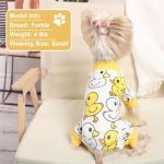 Yikeyo Dog Pajamas for Small Dogs Girl Boy, Yorkie Chihuahua Pjs, Stretchable Pet Apparel, Doggie Clothes Teacup, Soft Doggy Sleepwear Outfit, Comfortable Puppy Jumpsuit (Duck, Small)