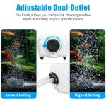 AQUANEAT Aquarium Air Pump, 100gal Fish Tank Air Bubbler, Adjustable Dual-Outlet Hydroponic Oxygen Aerator with Stones, Airline Tubing, Check Valves