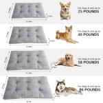CLKHOWL Washable Dog Bed Plush Dog Crate Beds for Large, Medium, Small Size Dogs, Anti-Slip Soft Comfy Pet Kennel Pad, Fits Crate Mat and Cat Bed Mat (Grey, 25.59x19.68 inch)