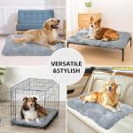 CLKHOWL Washable Dog Bed Plush Dog Crate Beds for Large, Medium, Small Size Dogs, Anti-Slip Soft Comfy Pet Kennel Pad, Fits Crate Mat and Cat Bed Mat (Grey, 25.59x19.68 inch)