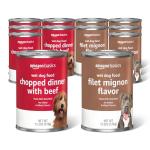 Amazon Basics Chopped Ground Dinner Wet Dog Food Variety Pack, Filet Mignon Flavor and with Beef, Made with Natural Ingredients, 13.2oz Cans (Pack of 12)
