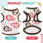 HRTTSY Small Dog Shirt Cute Puppy Cat T Shirts Clothes Soft Cotton Sleeveless Tee Shirts for Small Dogs Cats Doggy Vest Tee Shirt Chihuahua Yorkie Shih Tzu Pet Apparels(Coffee Monkey,S)