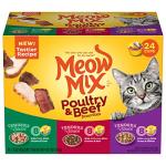 Meow Mix Tender Favorites Poultry & Beef Variety Pack, Wet Cat Food, 2.75 oz Cup (24 Pack)