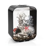 biOrb Life 15 Acrylic 4-Gallon Aquarium with White LED Lights Modern Compact Tank for Tabletop or Desktop Display, Black