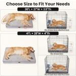 OhGeni Orthopedic Waterproof Dog Bed for Large Dogs, Machine-Washable Removable Cover in Easy-Clean Fabric, High Density Foam & Easy-Carry Handle, Suitable for Crate, 41 inch (Gray)