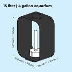biOrb Life 15 Acrylic 4-Gallon Aquarium with White LED Lights Modern Compact Tank for Tabletop or Desktop Display, Black