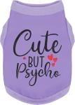 Stylish Dog Clothes: Expressive Cotton Puppy Shirt Vest for Small and Medium Dogs, Featuring 'Cute but Psycho' Slogan Print - Perfect for Showing Off Your Pet's Unique Style! Purple M