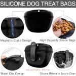 Qishiyi Dog Training Kit,Includes Pet Training Waist,Bag 2 Dog Training Clickers,Treat Pouch,Ultrasonic Silent Whistle,2 in 1 Whistle Clicker Clicker,Training Guide Booklet,2 Dog Poop Bags (Black)