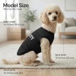 Parisian Pet Dog Shirt – 100% Cotton Shirts for Large Dogs – Black Sleeveless Pet Clothes – Lightweight Dog Security Shirt – Breathable Dogs Clothes - Stretchy Puppy T Shirts