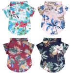 4 Pcs Dog Summer Shirts Floral Hawaii Dog Shirt Pet Clothes for Small Medium Dog Cats Boy Girl
