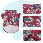 4 Pcs Dog Summer Shirts Floral Hawaii Dog Shirt Pet Clothes for Small Medium Dog Cats Boy Girl