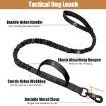 Tactical Dog Collar Leash Set, Adjustable Military Training Nylon Collar Dog Training with Control Handleand Metal Buckle, Dog Collar for Medium Large Dogs (Black,XL)